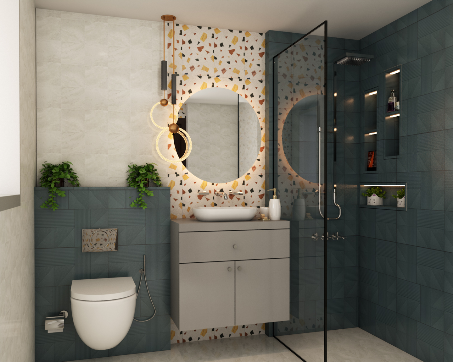 Transitional Bathroom Design - Livspace