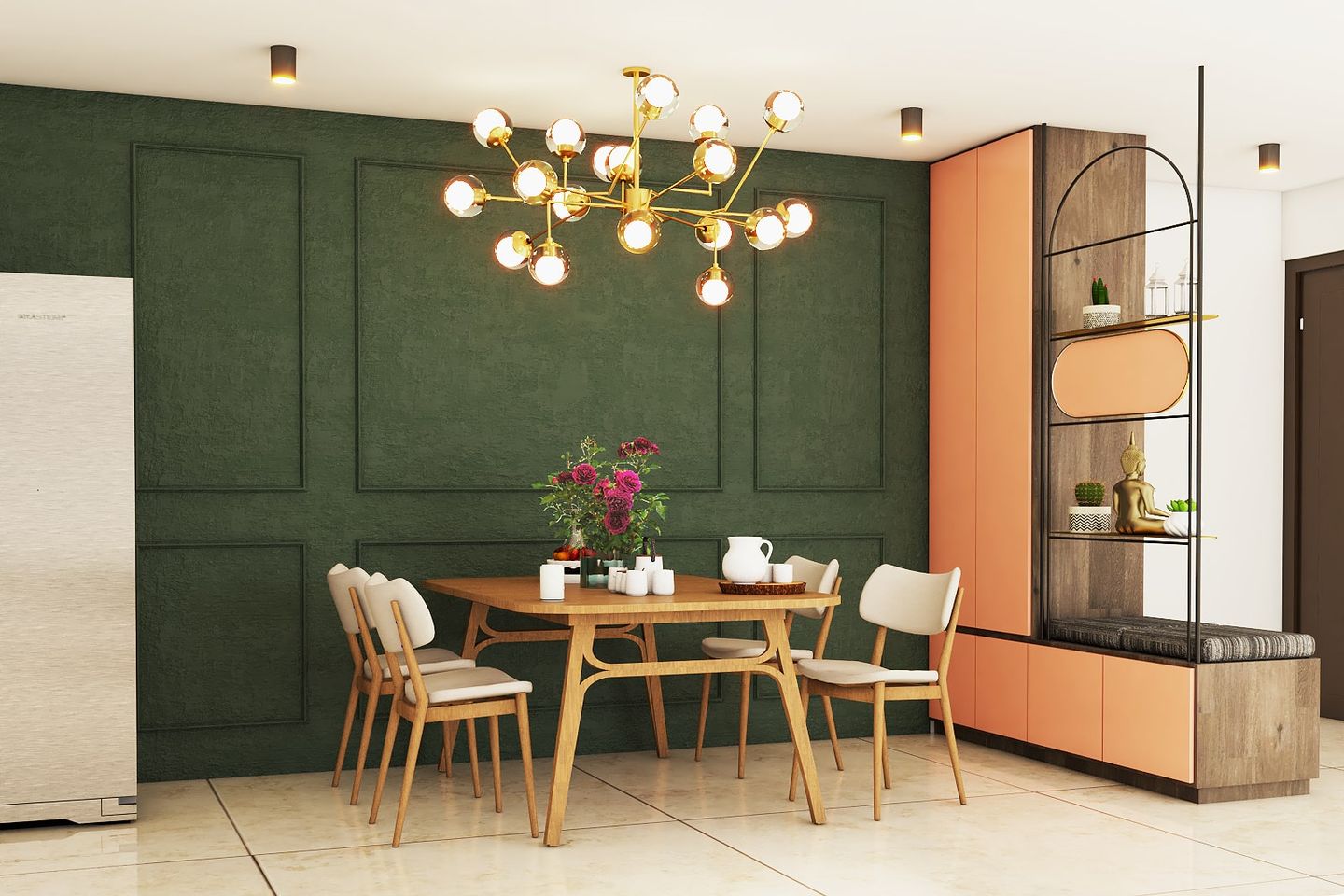 Spacious Dining Room With Crockery Unit Livspace