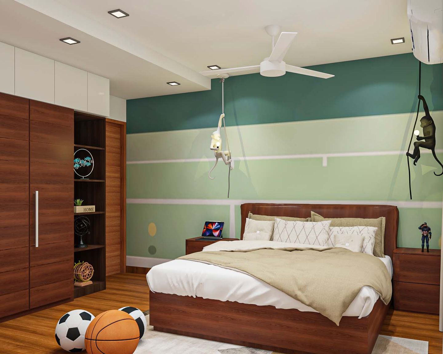 Classic Green Boy's Room Design - Livspace