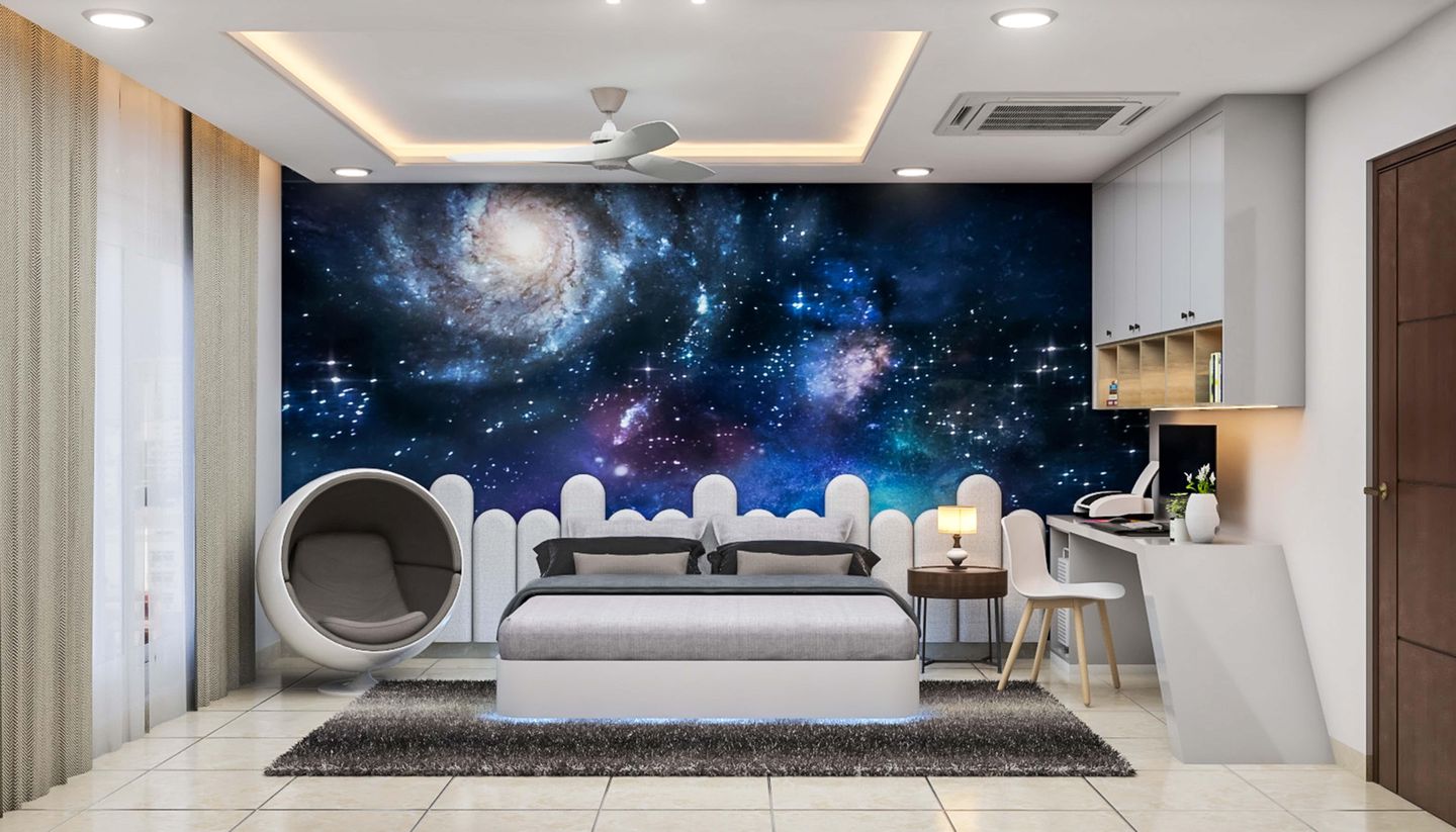 Space-Theme Kid's Wallpaper - Livspace