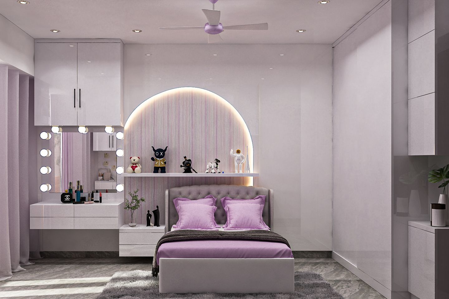 Purple Kid's Bedroom Design - Livspace