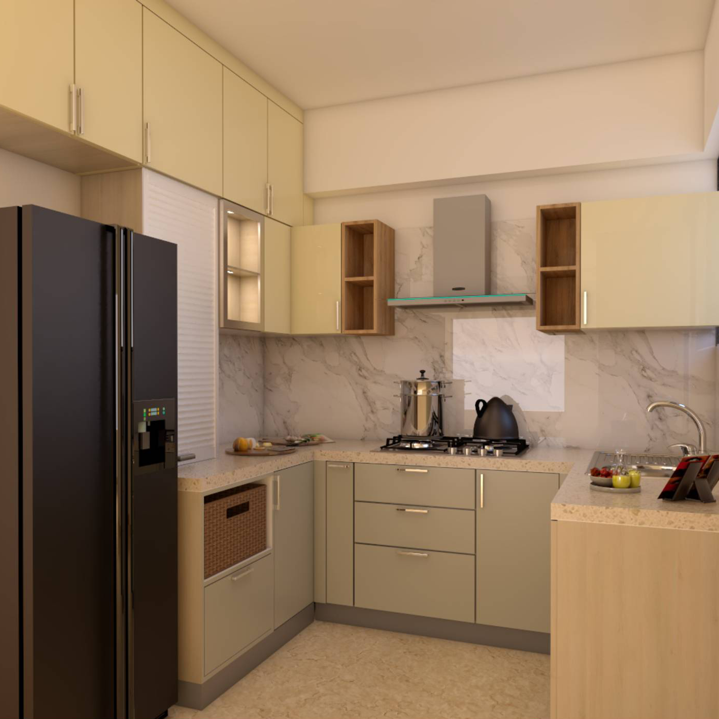 Modern U-Shaped Kitchen - Livspace