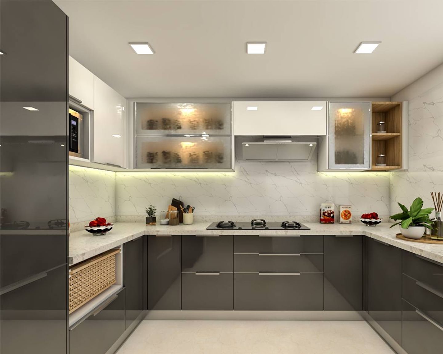 U-shaped Kitchen Design - Livspace