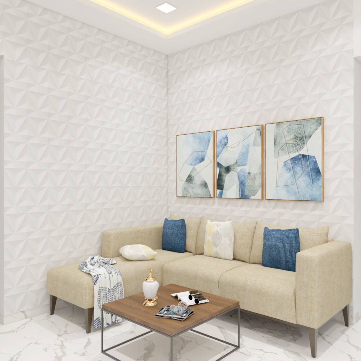 Spacious Living Room Design - Livspace