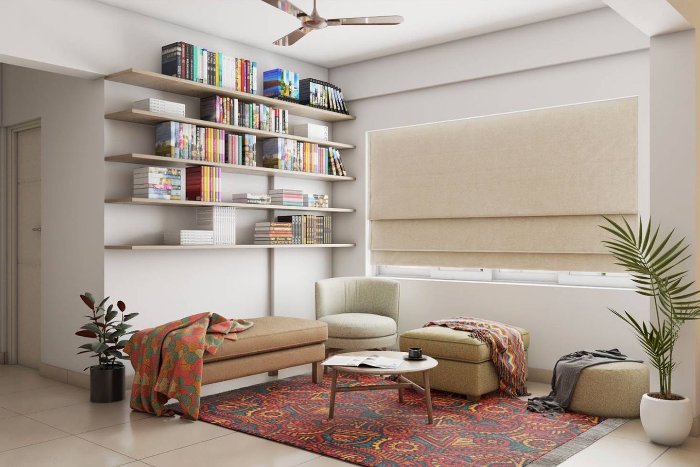 Modern Living Room With Trendy Furniture - Livspace