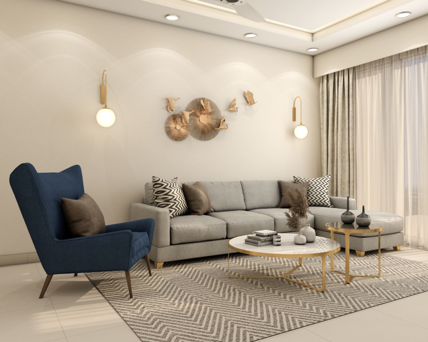 Compact Living Room Design - Livspace