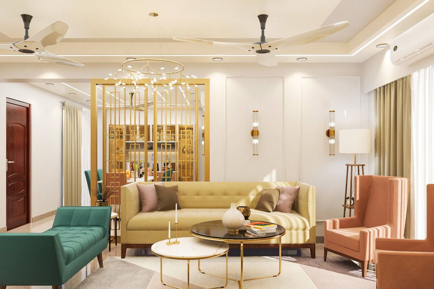 Elegant Living Room Design - Livspace
