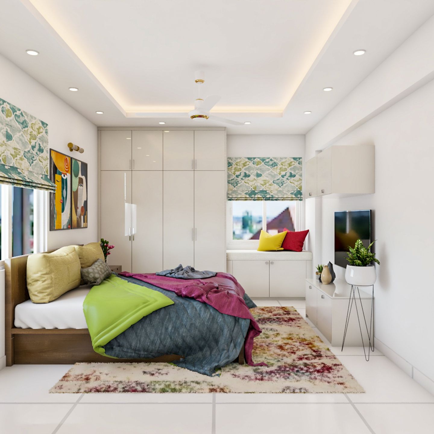 Classic false ceiling design for bedroom - Livspace