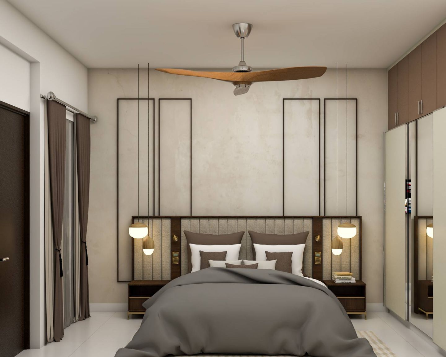 Chic Grey-Themed Master Bedroom Design - Livspace