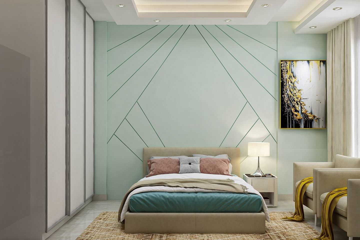 Master Bedroom Design With Full-Length Wardrobe - Livspace