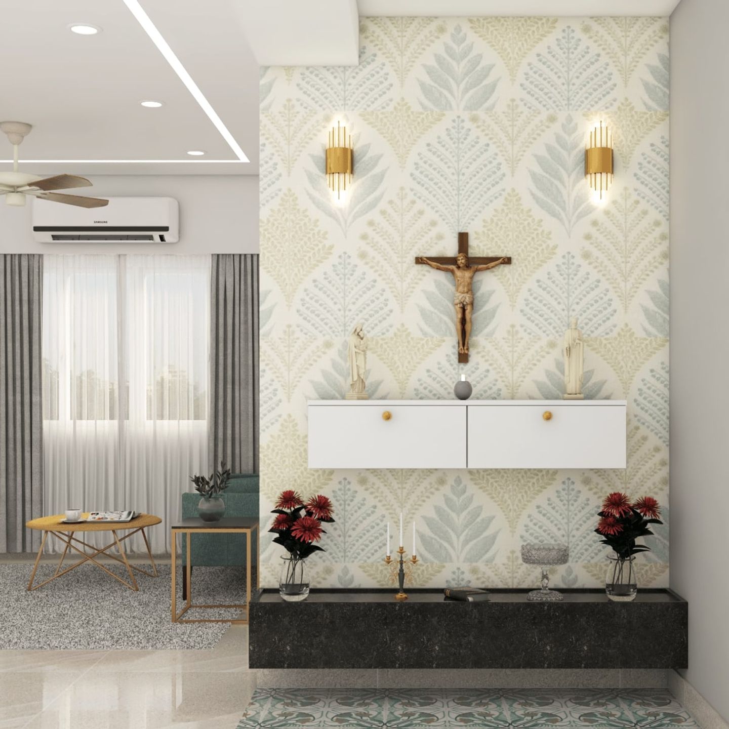 Modern Prayer Room Design - Livspace