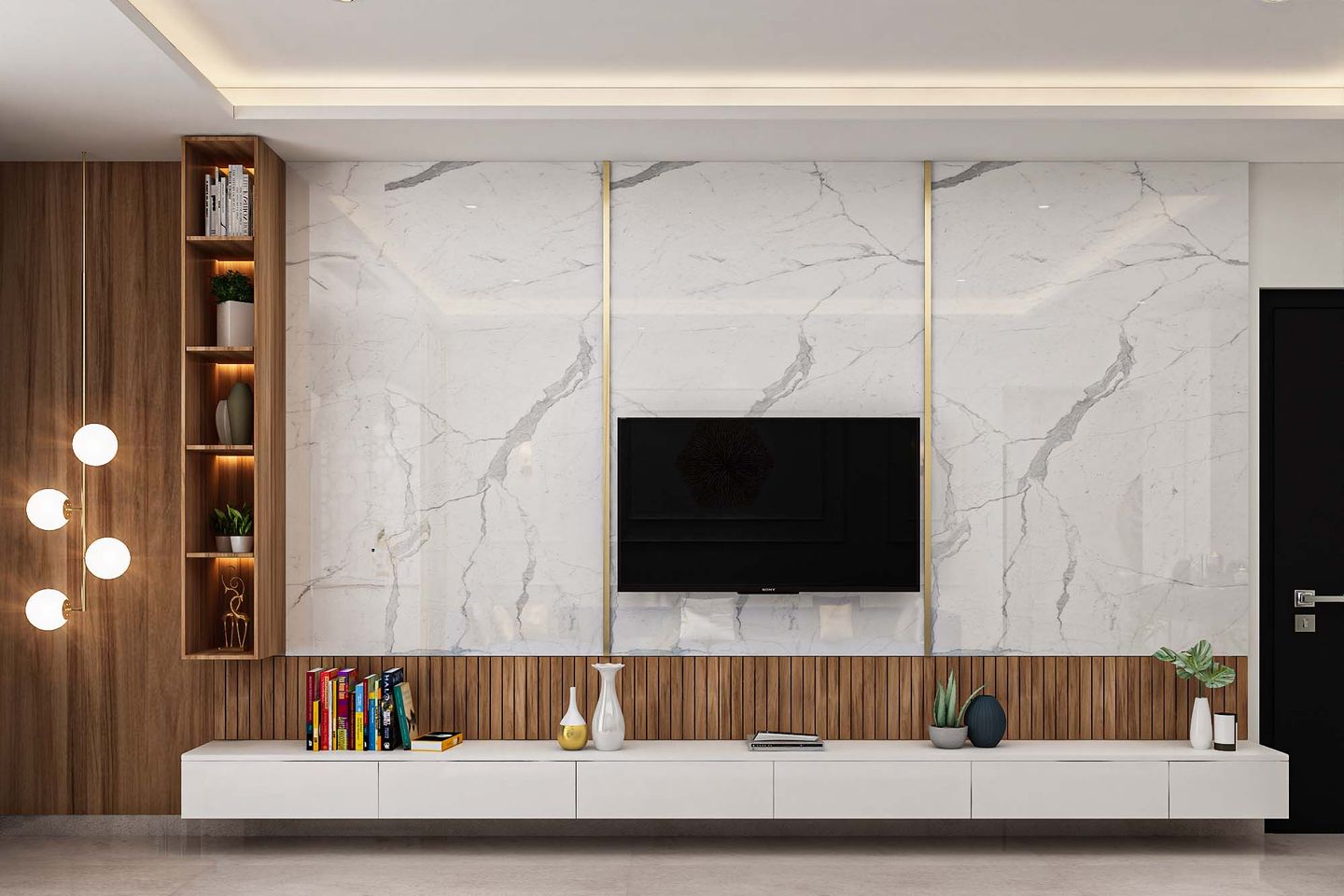 Contemporary TV Unit With Spacious Design Livspace