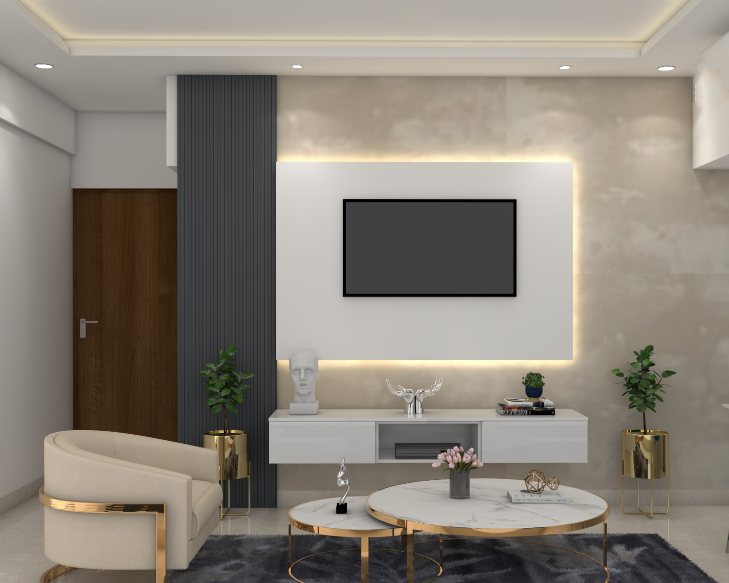 Modern Style Spacious TV Unit Design Livspace