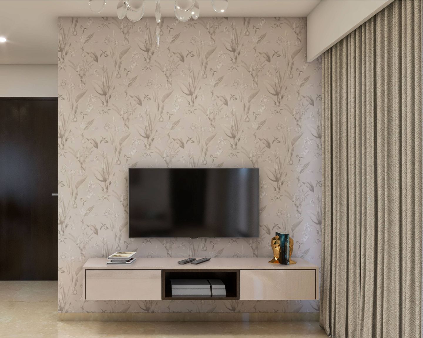 Spacious Modern Style TV Unit With Storage Space Livspace