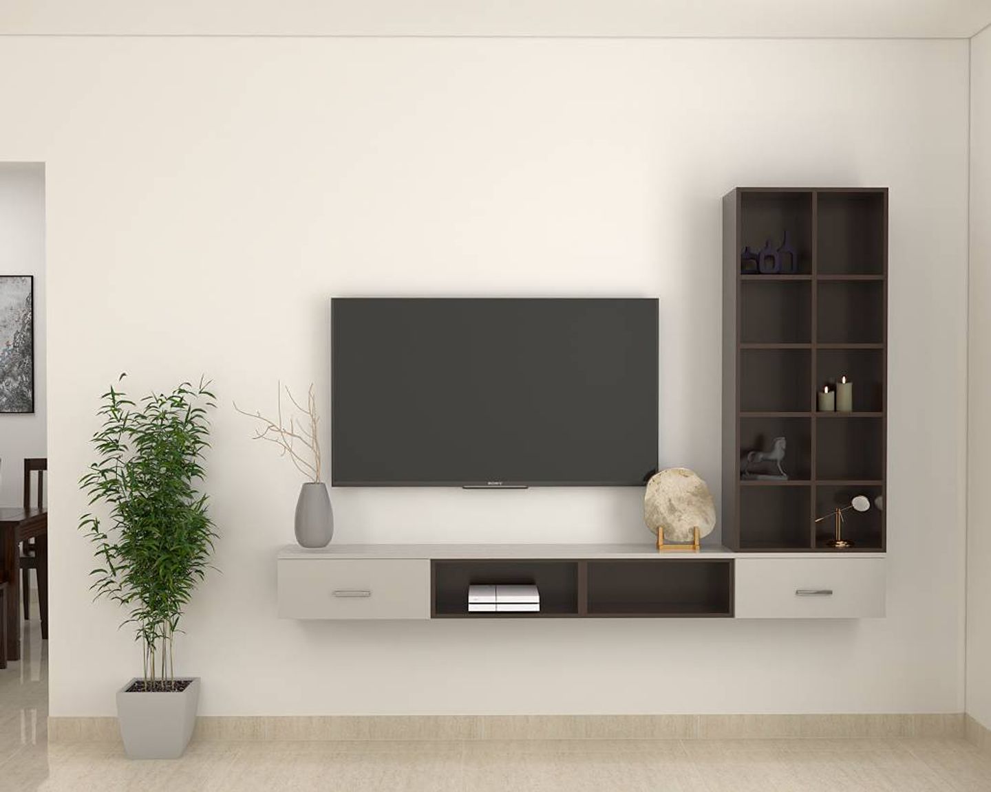 Minimalistic TV Unit Design - Livspace