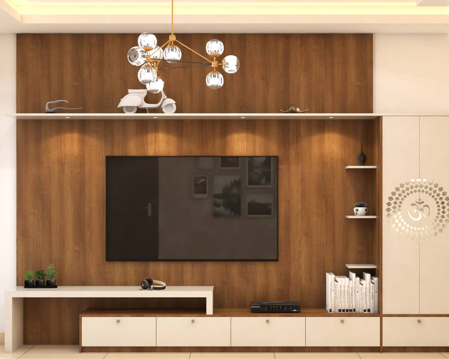 Wooden TV Cabinet Design - Livspace