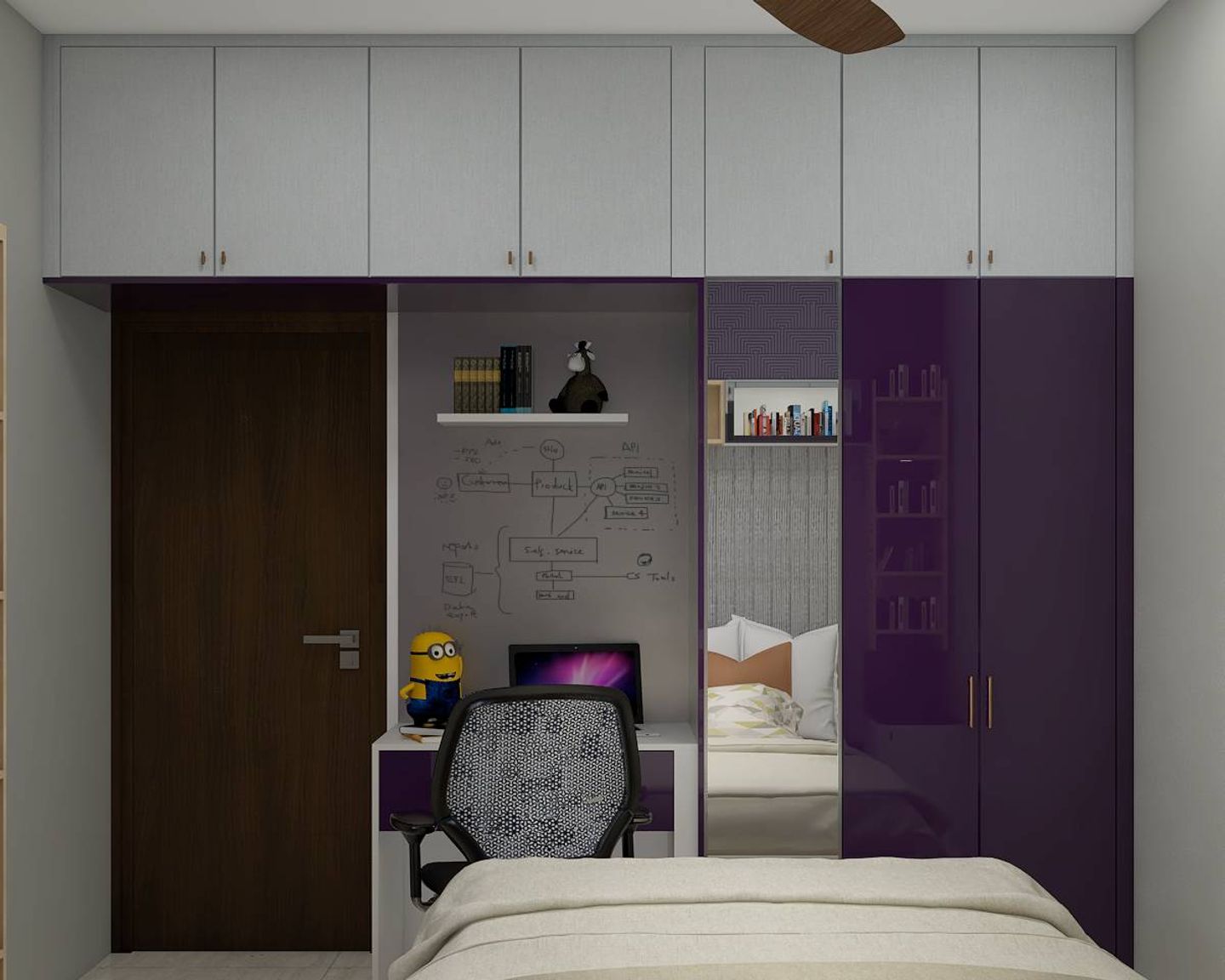 Purple Wardrobe Design - Livspace