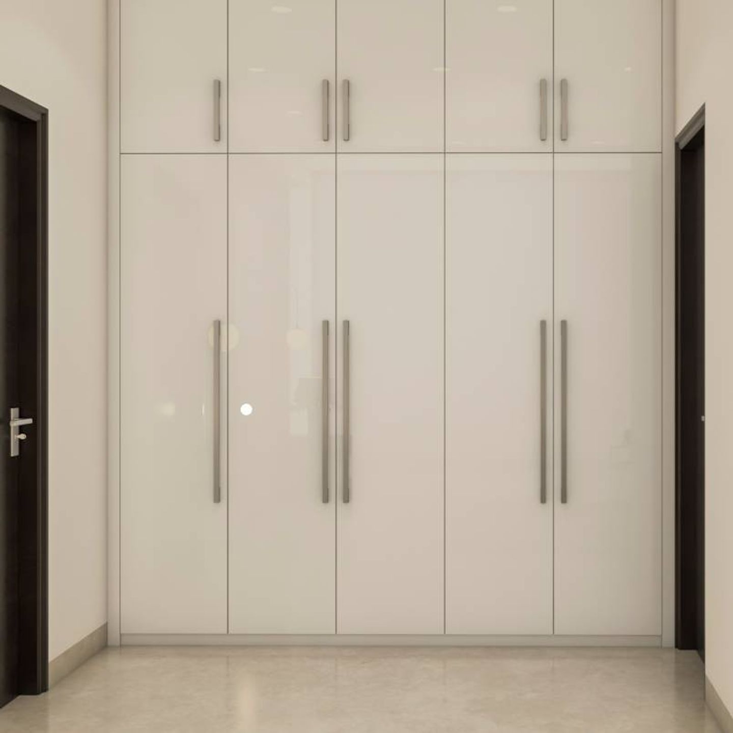 Modern Monochromatic Wardrobe Design With Simple Handles | Livspace