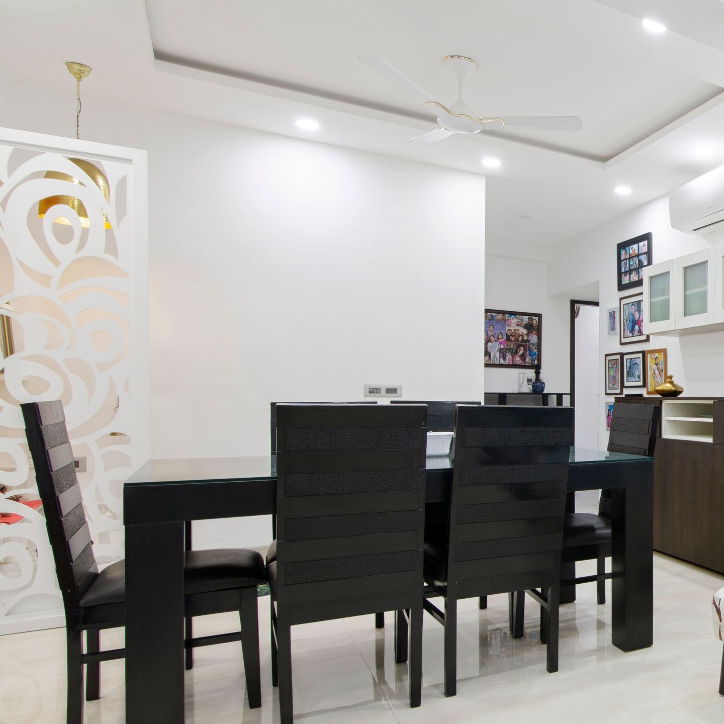 Dining Room Design In Black - 7x9 Ft | Livspace
