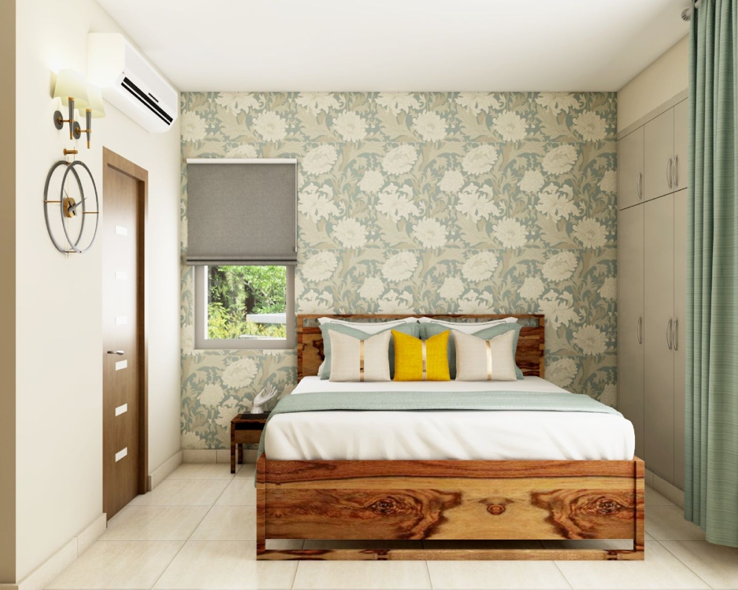 Bedroom Wallpaper Design With Tropical Motifs - Livspace