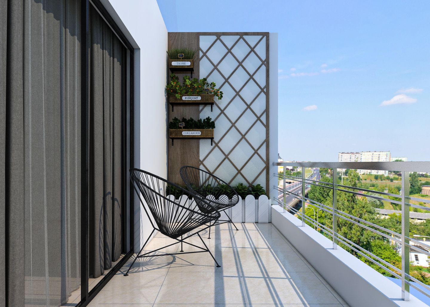 Contemporary Spacious Balcony Design For Convenience & Low Maintenance - Livspace