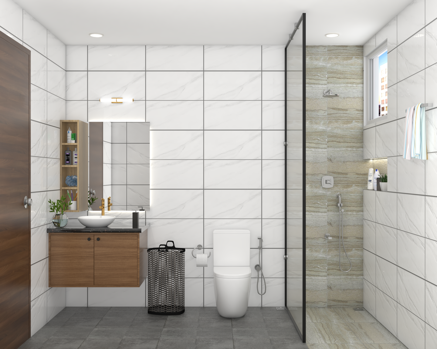 Budget-Friendly Modern Bathroom Design - Livspace