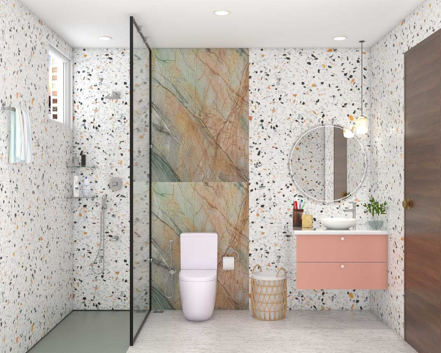 Cheerful-Fun Bathroom Design With Contemporary Interiors - Livspace