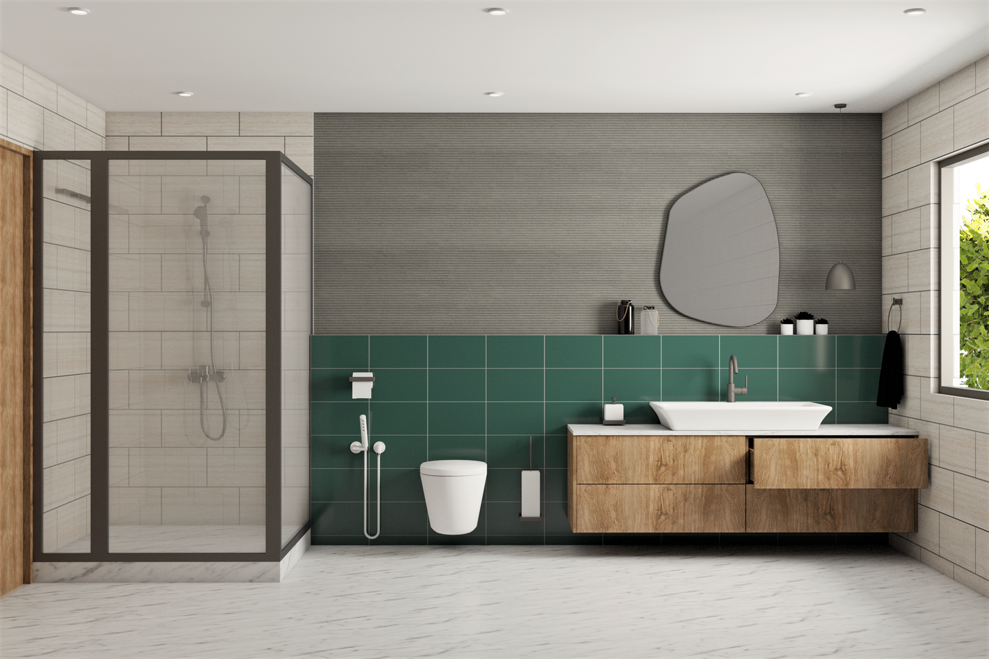Low Maintenance Modern Washroom Design - Livspace