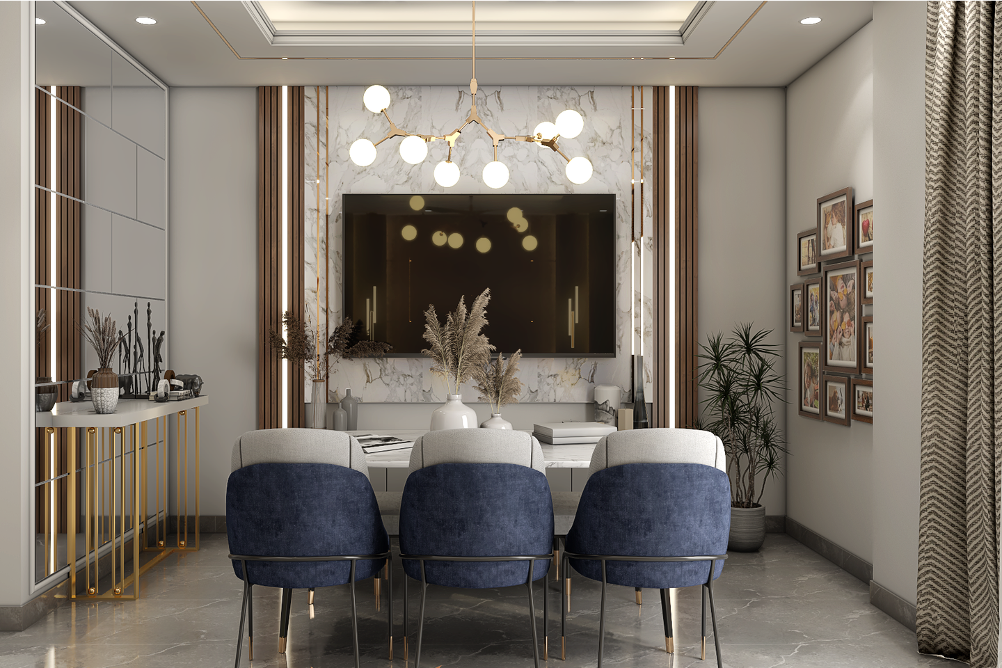 Beautiful Dining Room Design With Contemporary Aesthetics - Livspace