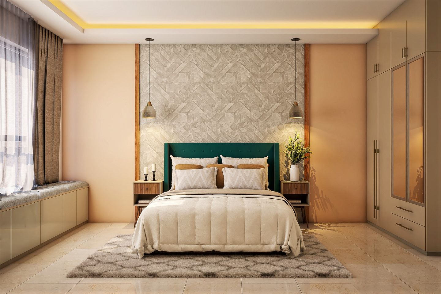 Modern Guest Room Design With Beige Theme | Livspace