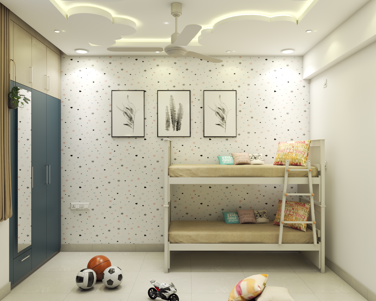 Kids Bedroom with Bunker Bed - Livspace