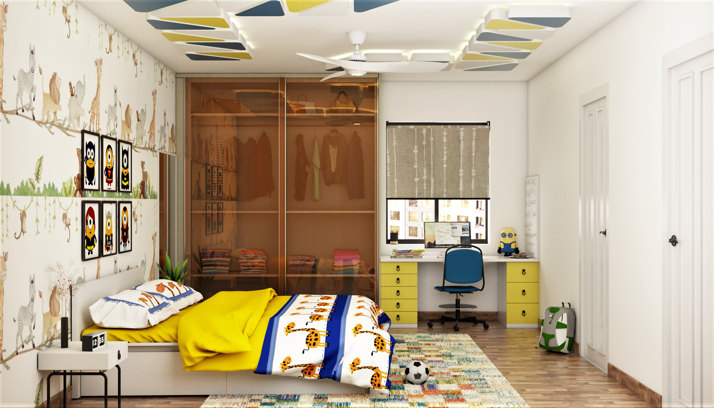 Yellow Bedroom for Kids - Livspace