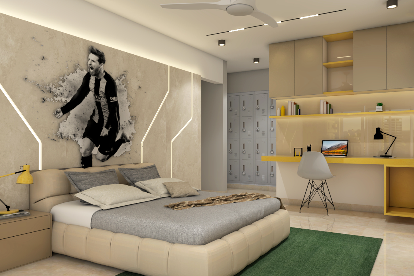 Classic Bedroom for Sports Lovers - Livspace