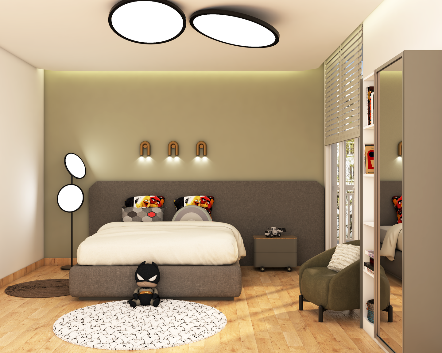 Kid's Bedroom with Task Lights - Livspace