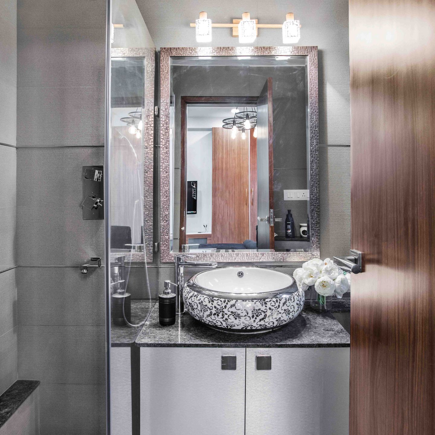 Classic Grey Bathroom Design - Livspace