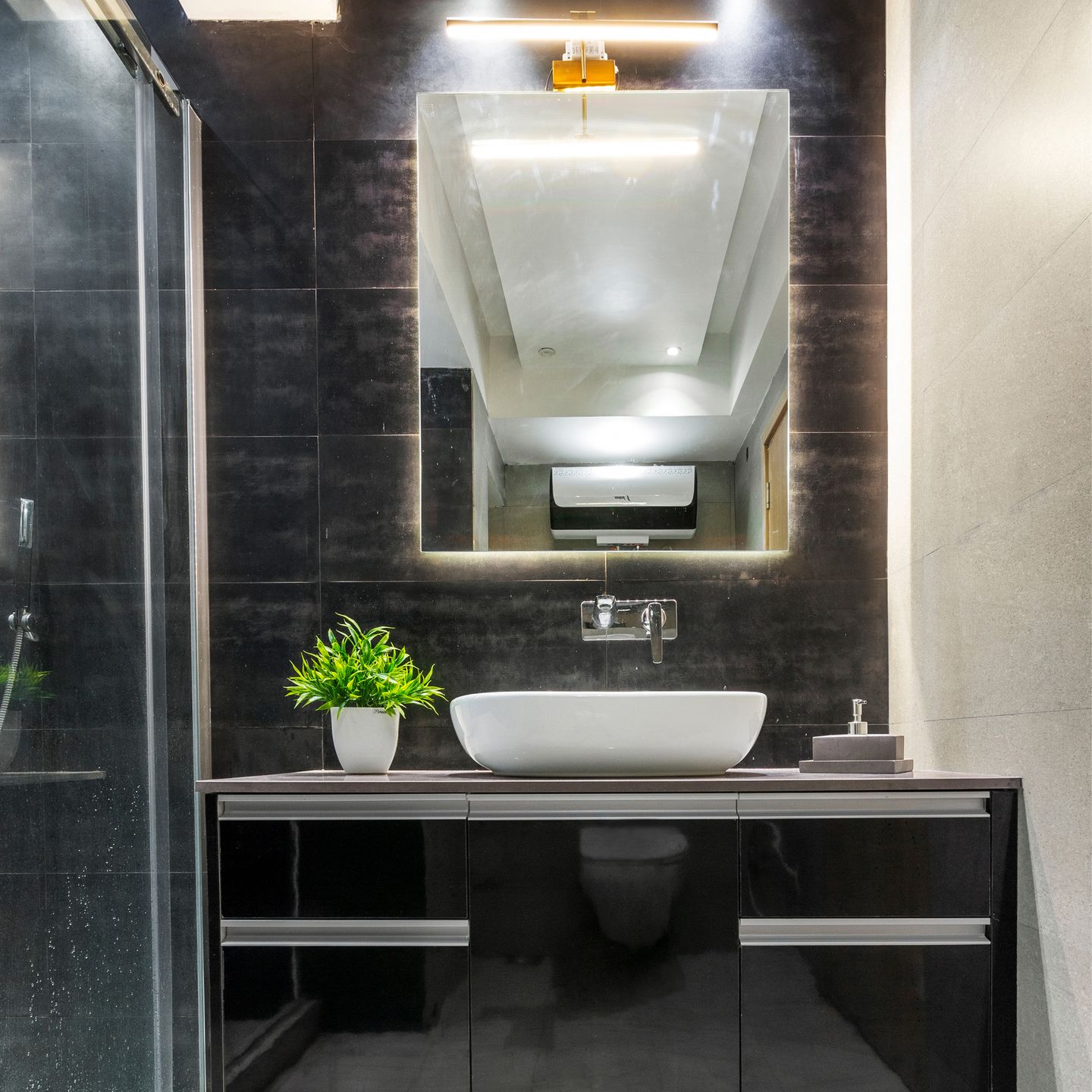 Small Bathroom Design With A Shower Area - Livspace