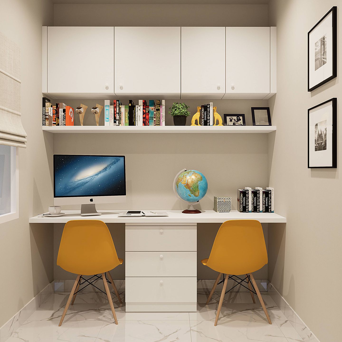 Compact Home Office Design For Two People | Livspace