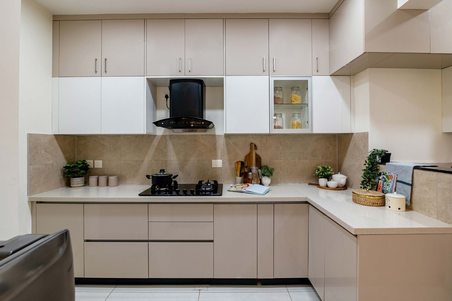 Kitchen Design With Corian Countertop - Livspace