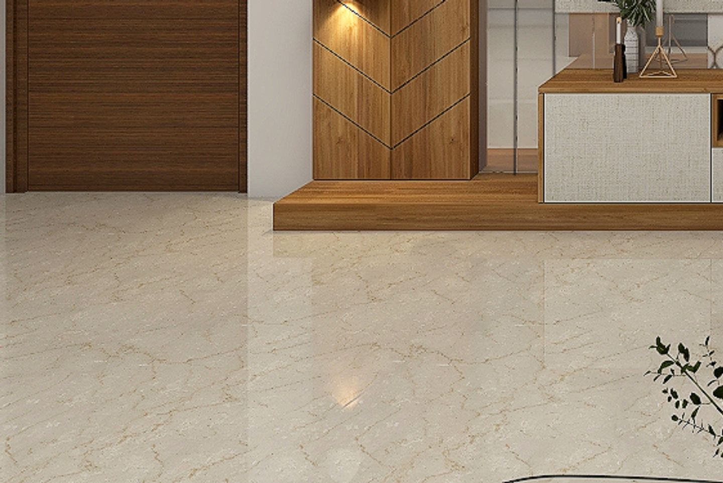 Glossy Marble Floor Tiles - Livspace