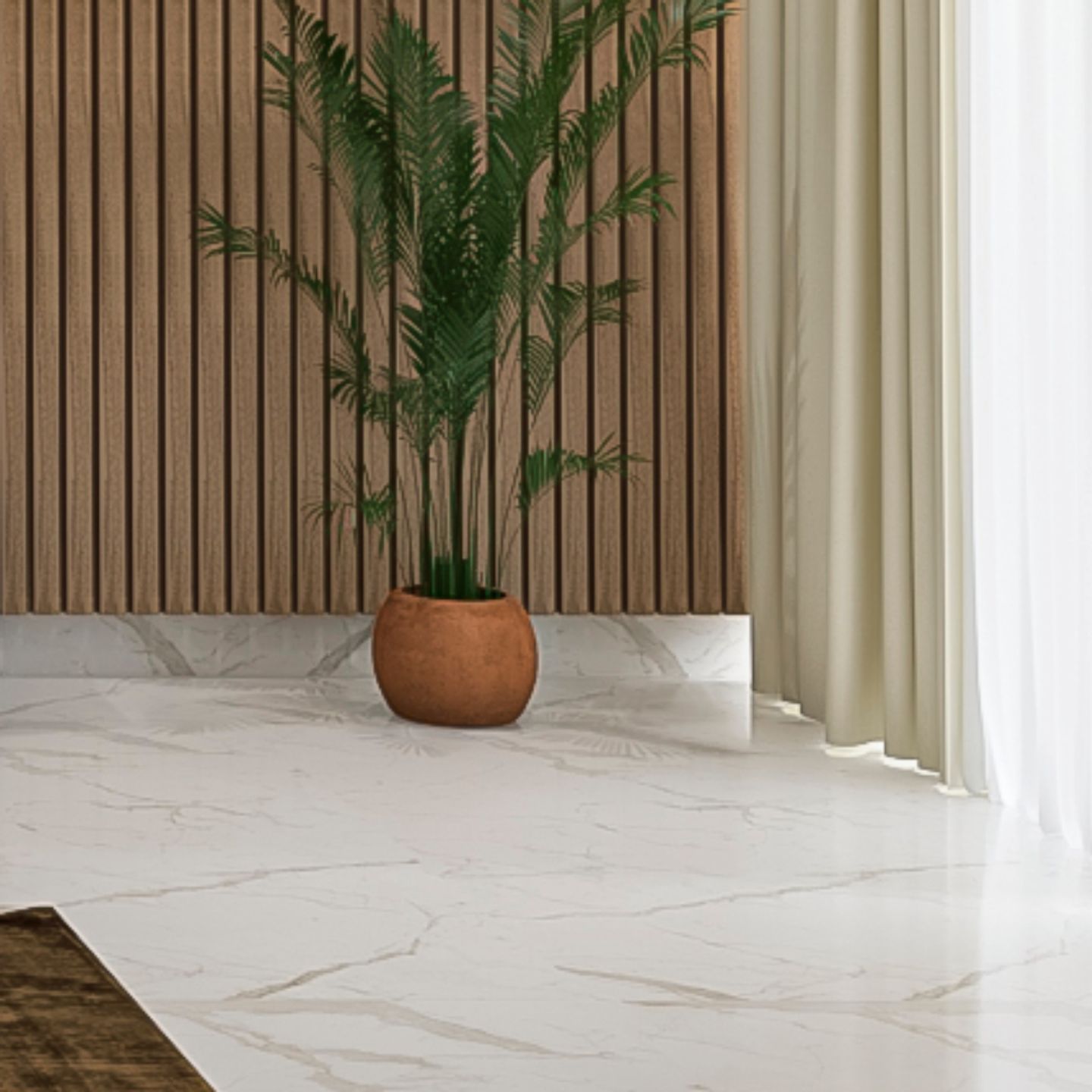 Glossy White Floor Tiles - Livspace