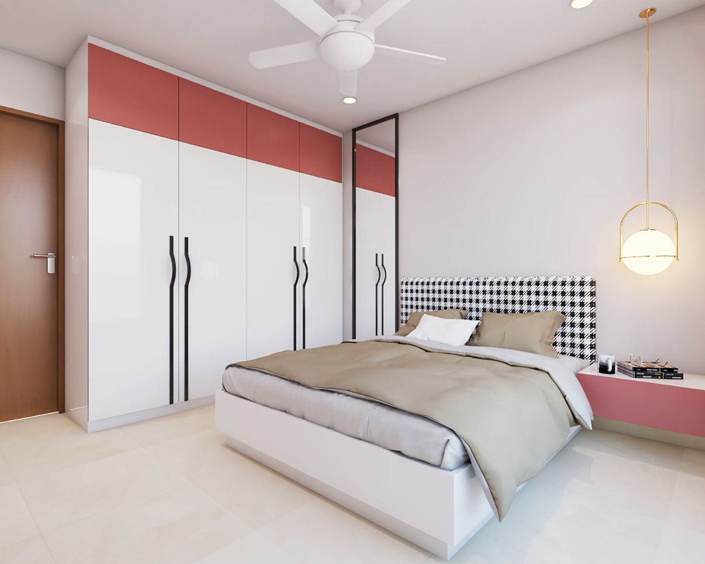 Modern Bedroom Tiles Design With A Glossy Finish
