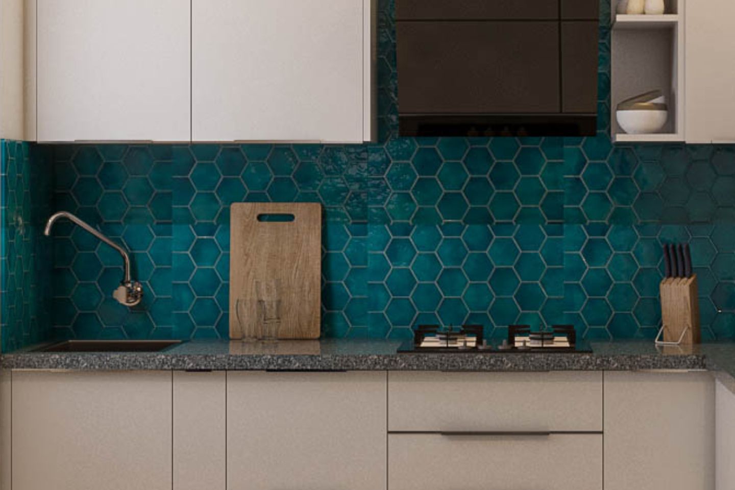 Ceramic Backsplash Tiles Design With A Glossy Finish Livspace