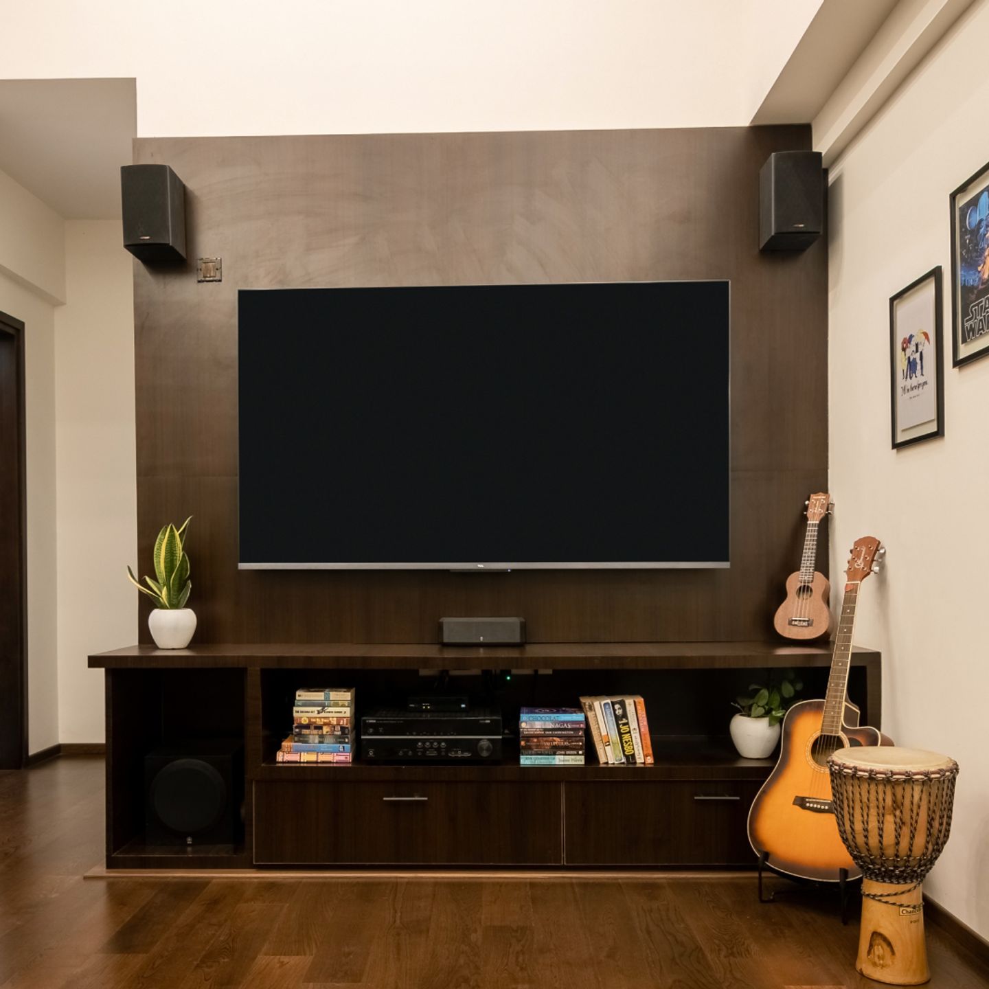 Dark Brown TV Design Livspace — free download
