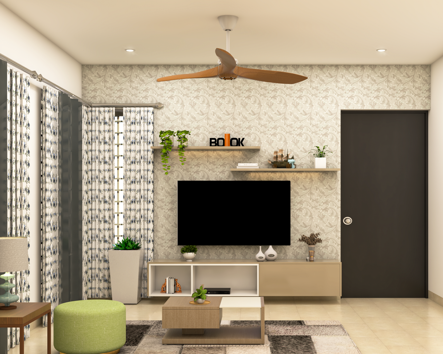 Modern Grey Wallpaper Design - Livspace