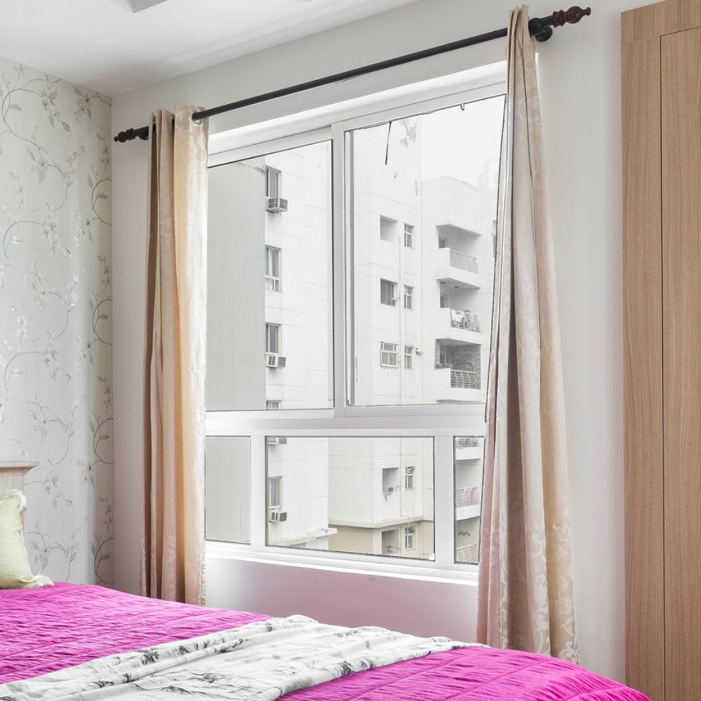 Metallic Sliding Window Design For Bedrooms - Livspace