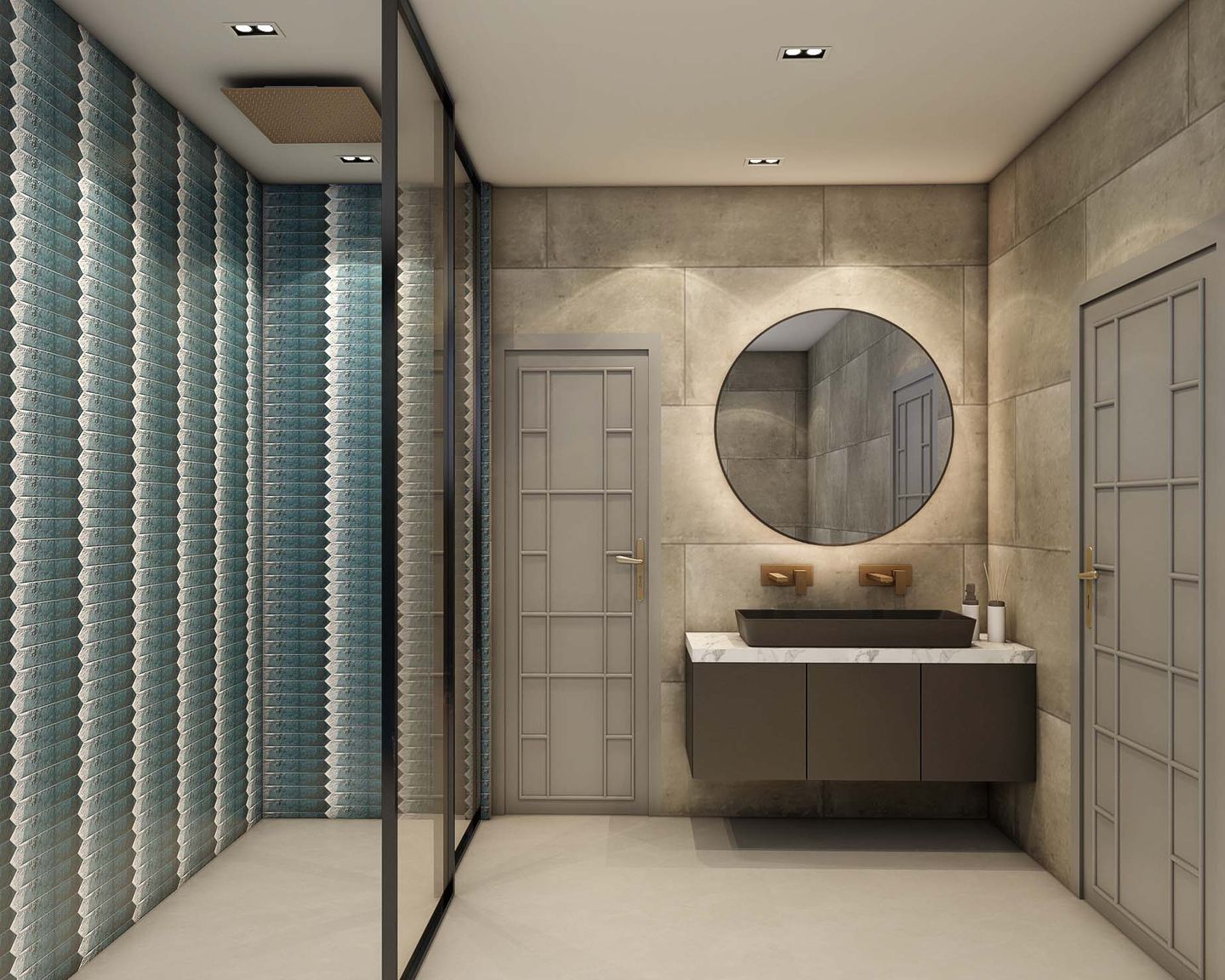 Contemporary Spacious Bathroom Design Livspace