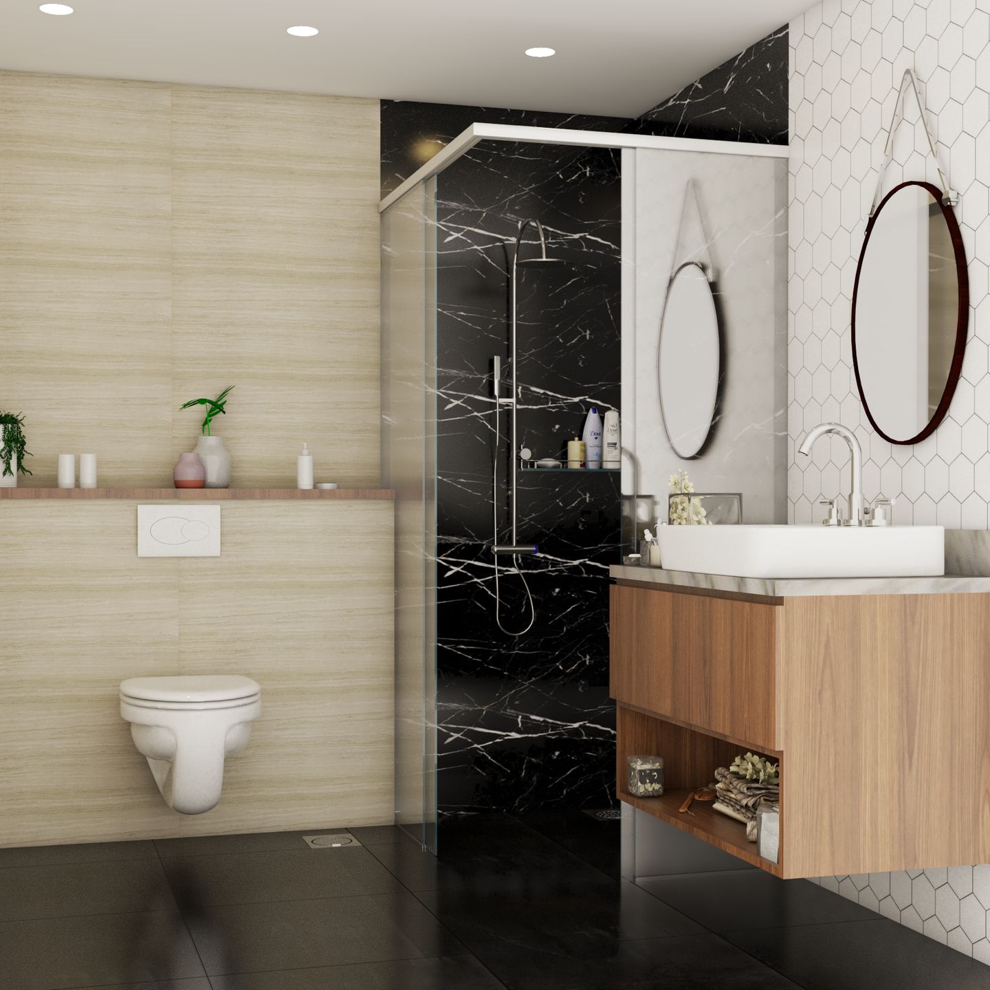Modern Bathroom With A Shower Cubicle - Livspace