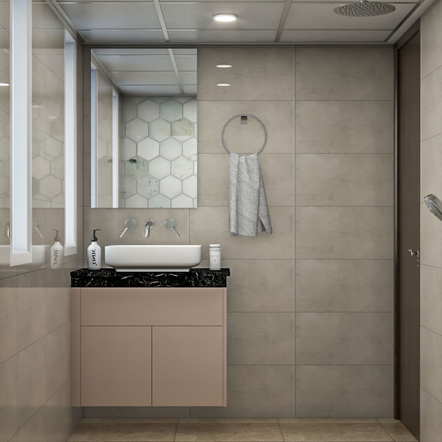 Small Bathroom Design With A Neutral Colour Palette - Livspace