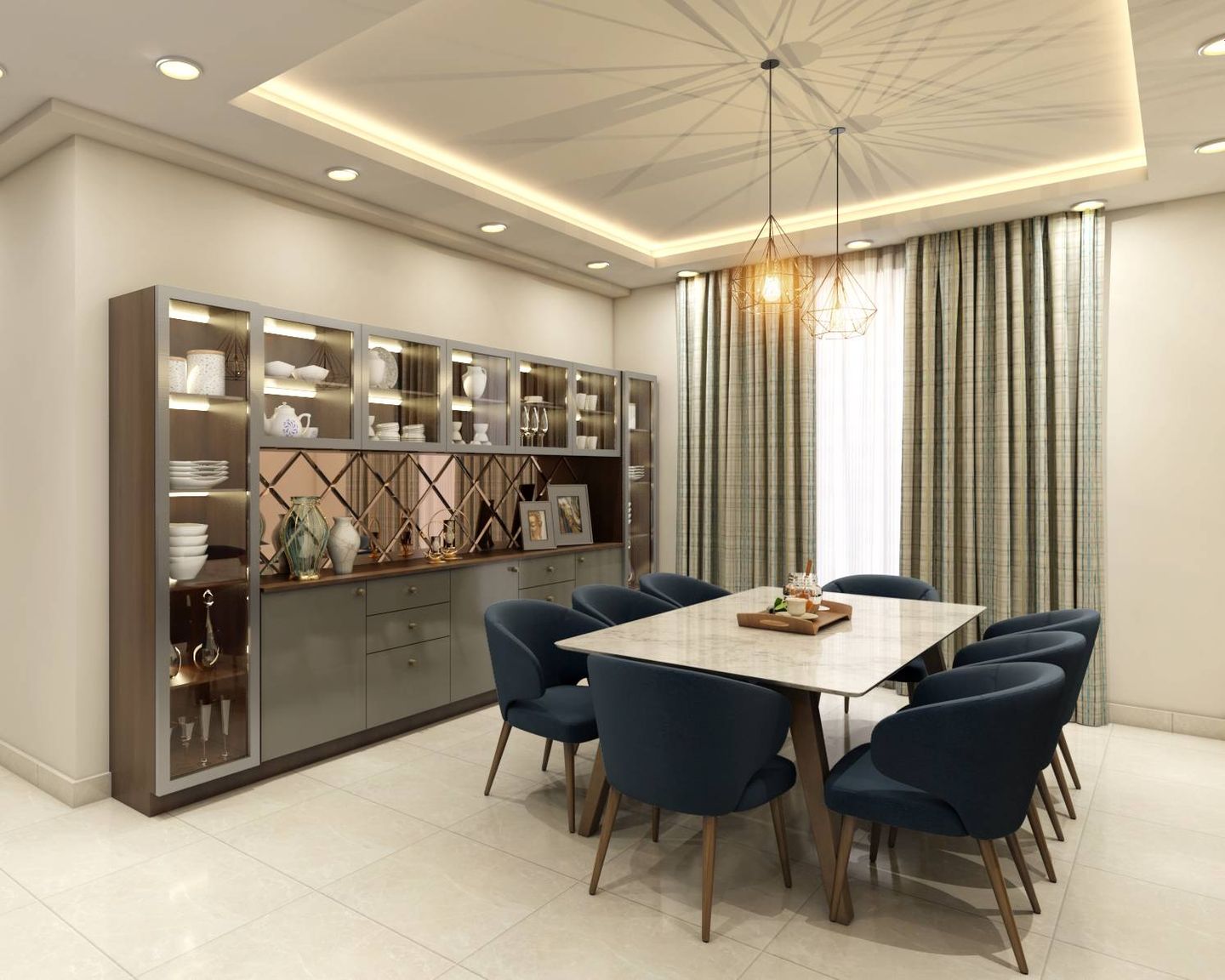 8-Seater Dining Hall Design - Livspace