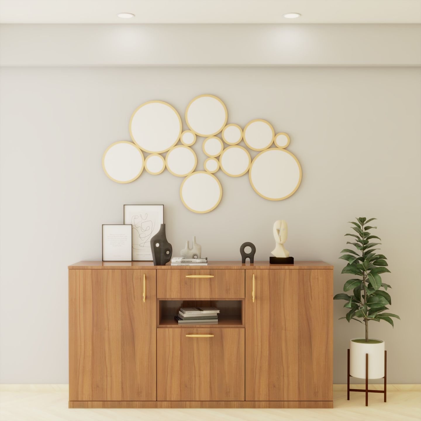 Foyer Design With Planter - Livspace